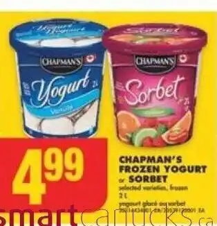 No Frills CHAPMAN'S FROZEN YOGURT or SORBET offer