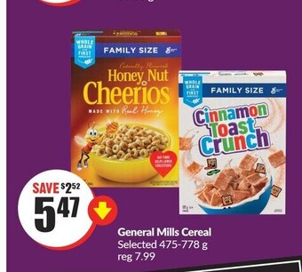 FreshCo General Mills Cereal 475-778 g offer
