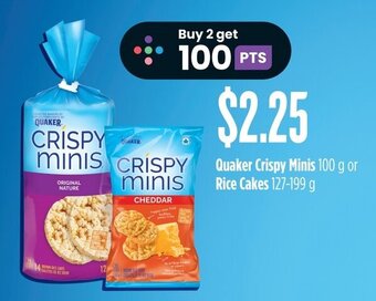 FreshCo Quaker Crispy Minis 100 g or Rice Cakes 127-199 g offer