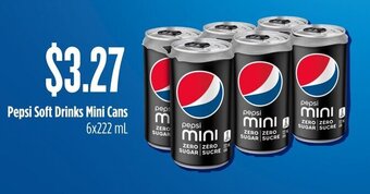 FreshCo Pepsi Soft Drinks Mini Cans 6x222 mL offer