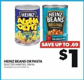 Real Canadian Superstore HEINZ BEANS OR PASTA SELECTED VARIETIES, 398 ML offer