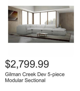 Costco Gilman Creek Dev 5-piece Modular Sectional offer