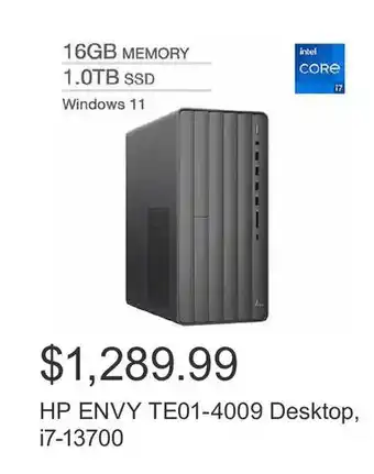 Costco HP ENVY TE01-4009 Desktop, i7-13700 offer
