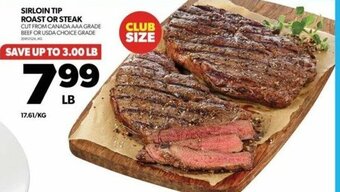 Real Canadian Superstore SIRLOIN TIP ROAST OR STEAK offer