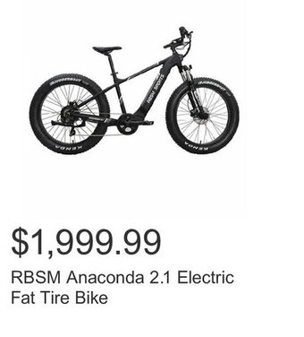 Costco RBSM Anaconda 2.1 Electric Fat Tire Bike offer