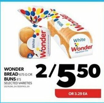 Real Canadian Superstore WONDER BREAD 675 G OR BUNS 8'S offer