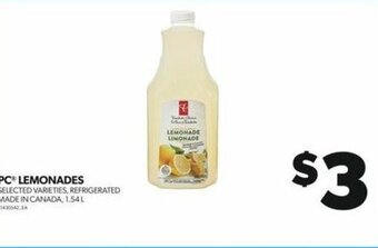 Real Canadian Superstore PC LEMONADES ,1.54 L offer