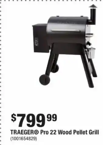 Home Depot TRAEGER® Pro 22 Wood Pellet Grill (1001654829) offer