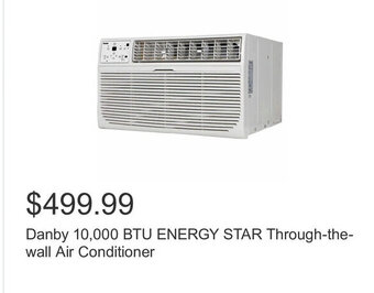 Costco Danby 10,000 BTU ENERGY STAR Through-the-wall Air Conditioner offer