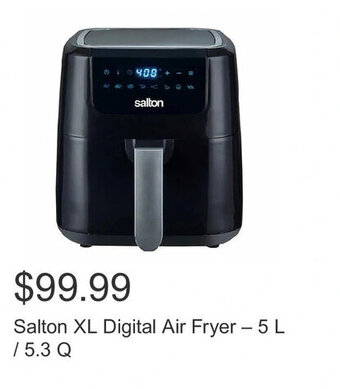 Costco Salton XL Digital Air Fryer - 5 L / 5.3 Q offer