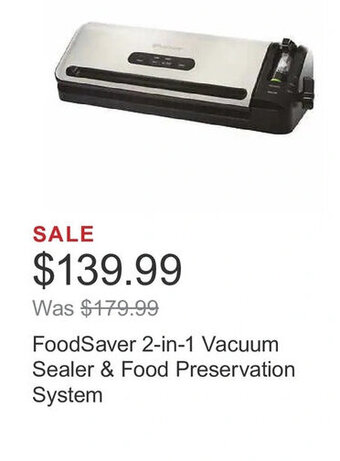 Costco FoodSaver 2-in-1 Vacuum Sealer & Food Preservation System offer