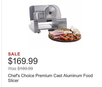 Costco Chef's Choice Premium Cast Aluminum Food Slicer offer