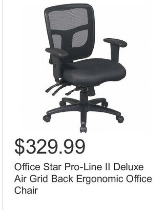Costco Office Star Pro-Line II Deluxe Air Grid Back Ergonomic Office Chair offer