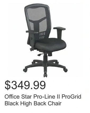 Costco Office Star Pro-Line II ProGrid Black High Back Chair offer