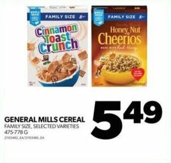 Real Canadian Superstore GENERAL MILLS CEREAL, 475-778 G offer