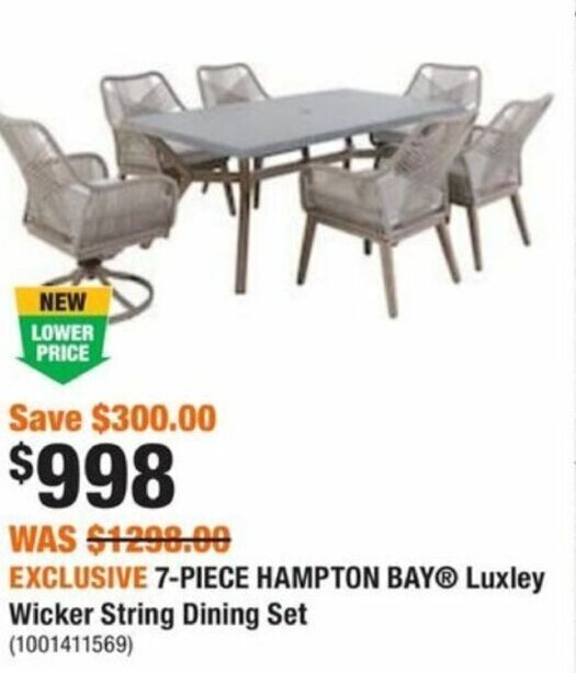 Hampton bay luxley 7pc dining deals set