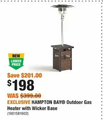 Home Depot EXCLUSIVE HAMPTON BAY® Outdoor Gas Heater with Wicker Base (1001581602) offer
