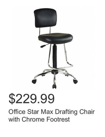 Costco Office Star Max Drafting Chair with Chrome Footrest offer