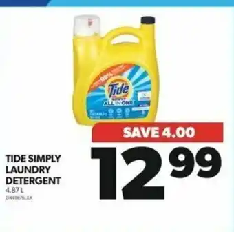 Real Canadian Superstore TIDE SIMPLY LAUNDRY DETERGENT, 4,87 L offer