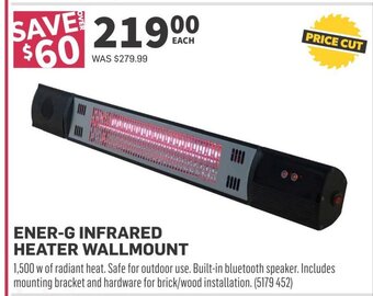 Co-op ENER-G INFRARED HEATER WALLMOUNT offer