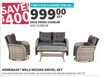 Co-op HOMEBASE WELS WICKER SWIVEL SET offer