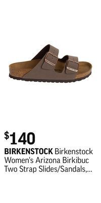 Sport Chek Birkenstock women's arizona birkibuc two strap slides/sandals, leather, comfortable offer