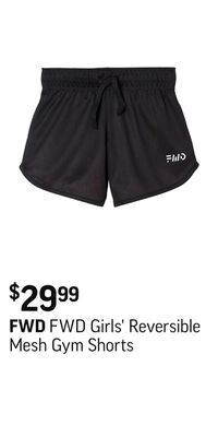 Sport Chek Fwd girls' reversible mesh gym shorts offer