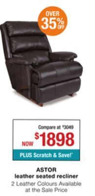 La Z Boy Astor leather seated recliner offer