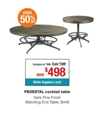 La Z Boy Pedestal cocktail table offer