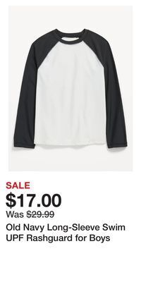 Old Navy Old navy long-sleeve swim upf rashguard for boys offer