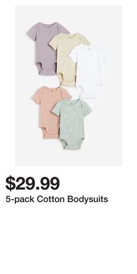H&M 5-pack cotton bodysuits offer