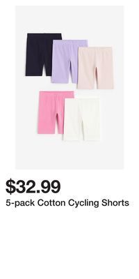 H&M 5-pack cotton cycling shorts offer