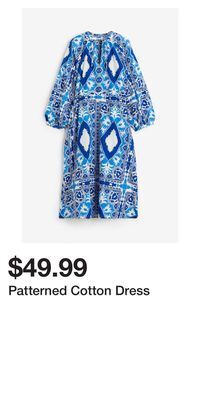 H&M Patterned cotton dress offer