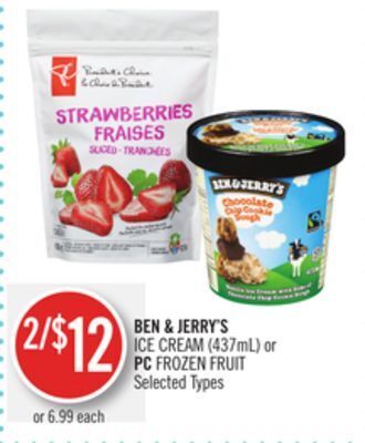 Shoppers Drug Mart Ben & jerry's ice cream (437ml) or pc frozen fruit offer