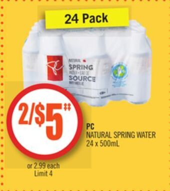 Shoppers Drug Mart Pc natural spring water offer