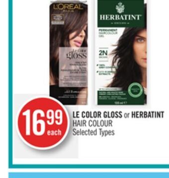 Shoppers Drug Mart Le color gloss or herbatint hair colour offer