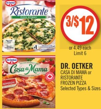 Shoppers Drug Mart Dr. oetker casa di mama or ristorante frozen pizza offer