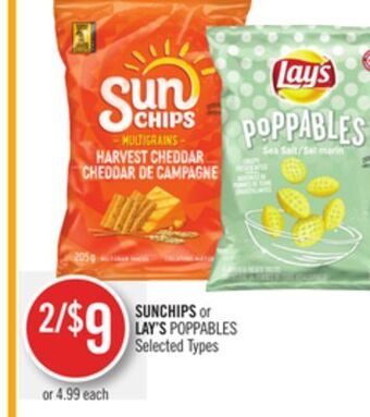 Shoppers Drug Mart Sunchips or lay's poppables offer