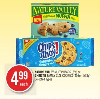 Shoppers Drug Mart Nature valley muffin bars (5's) or christie family size cookies (453g - 523g) offer