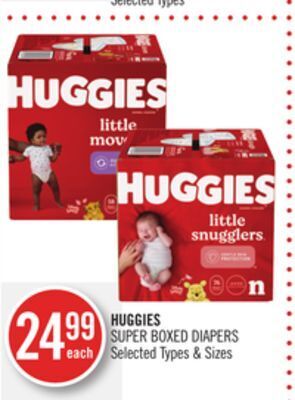 Shoppers Drug Mart Huggies super boxed diapers offer