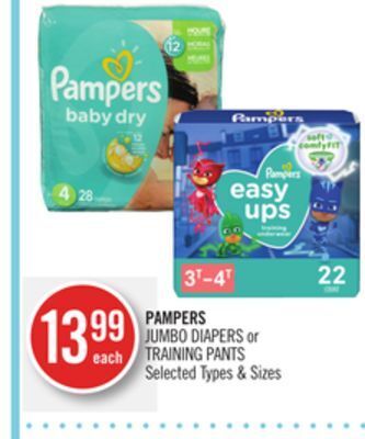 Shoppers Drug Mart Pampers jumbo diapers or training pants offer