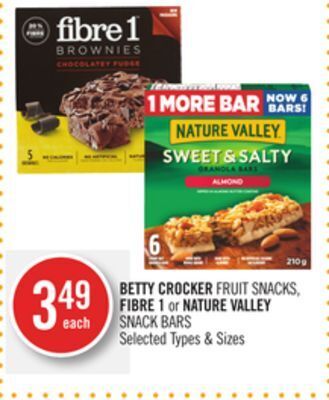 Shoppers Drug Mart Betty crocker fruit snacks, fibre 1 or nature valley offer