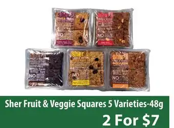 Healthy Planet Sher fruit & veggie squares 5 varieties offer