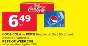 Rexall Coca-cola or pepsi regular or diet offer
