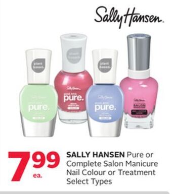 Rexall Sally hansen pure or complete salon manicure nail colour or treatment offer