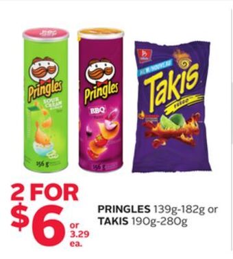 Rexall Pringles 139g-182g or takis 190g-280g offer