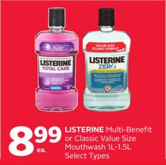 Rexall Listerine multi-benefit or classic value size mouthwash offer
