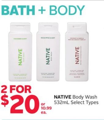 Rexall Native body wash offer