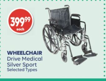 Wellwise by Shoppers Wheelchair drive medical silver sport offer