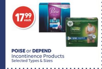 Wellwise by Shoppers Poise or depend incontinence products offer